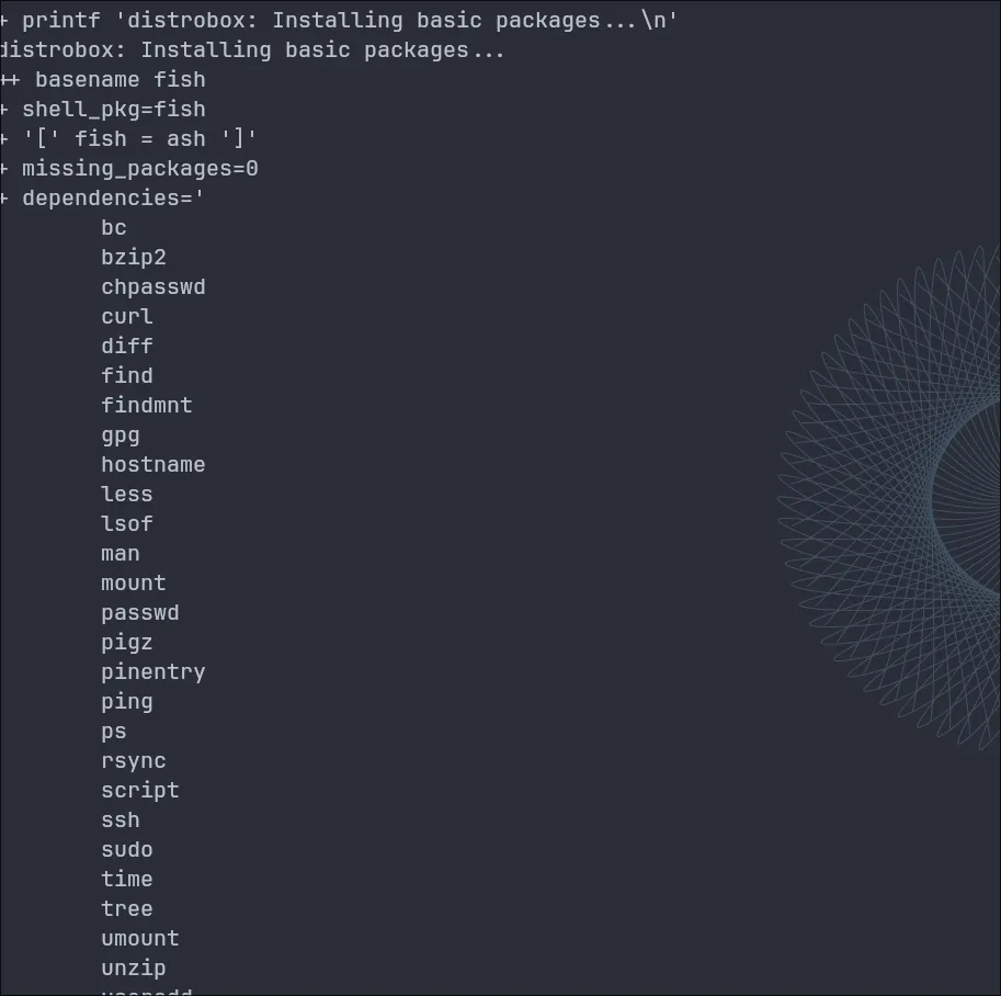 Podman output