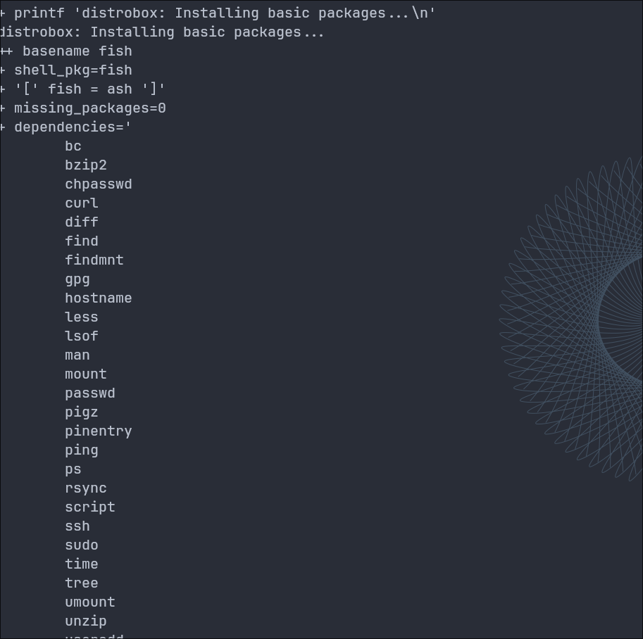 Podman output